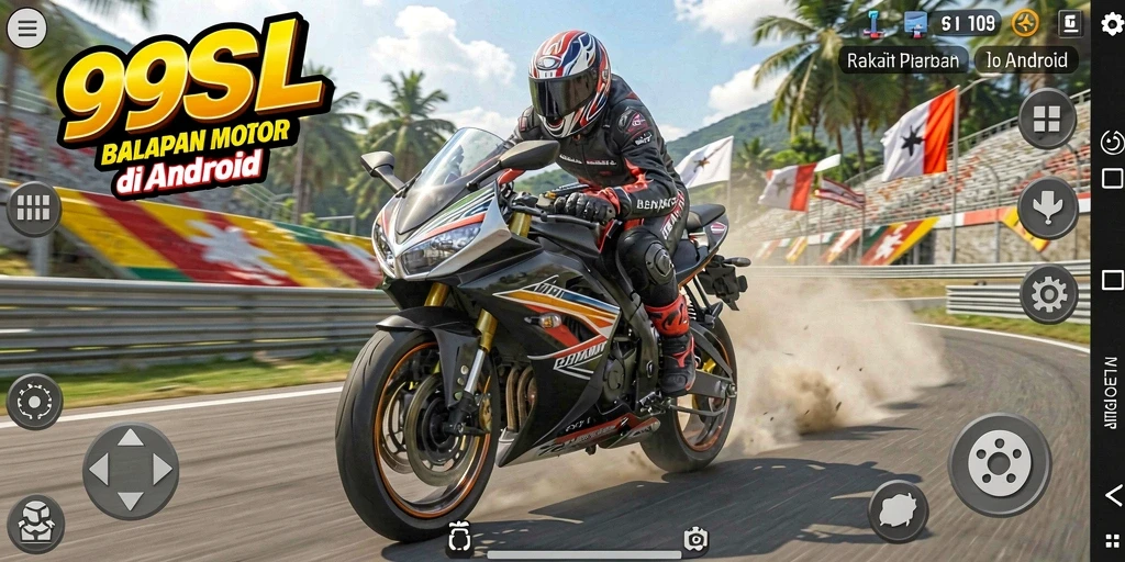 Tampilan gameplay balapan motor dinamis di 99SL.