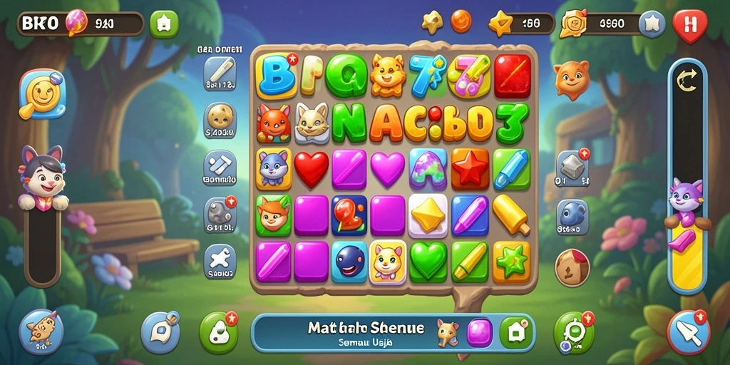 Tampilan gameplay BRO178 dengan berbagai permata berwarna.