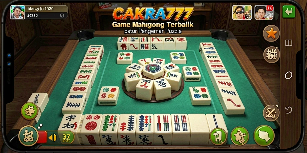 Screenshot gameplay CAKRA777 menampilkan aksi Mahjong yang seru.