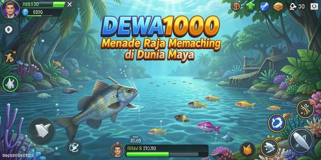 Tampilan gameplay DEWA1000 yang mendebarkan saat memancing.