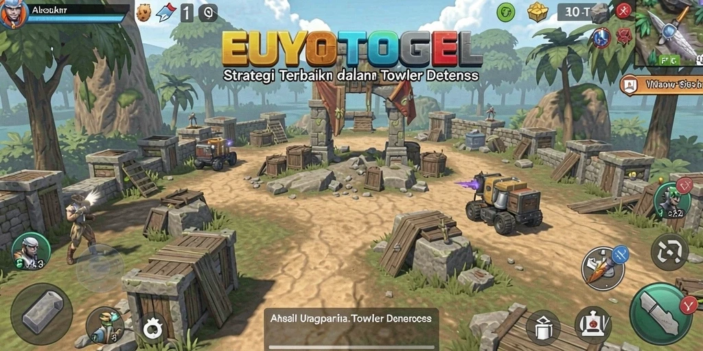 Screenshot gameplay EUROTOGEL menunjukkan aksi seru dalam Tower Defense.