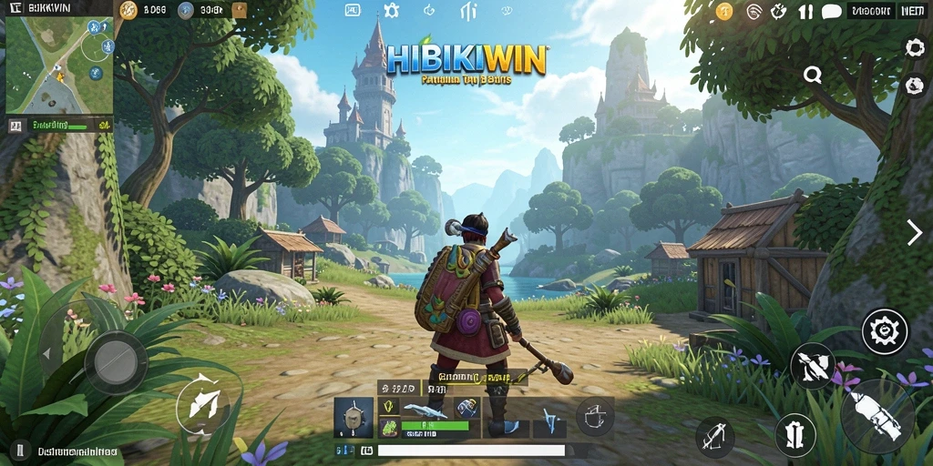 Screenshot HIBIKIWIN menampilkan petualangan di dunia terbuka yang indah.