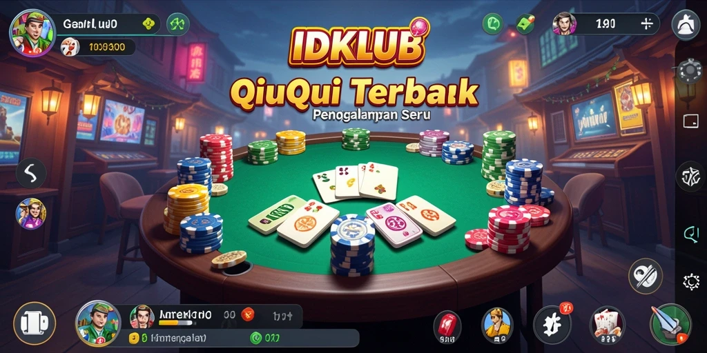 Screenshot gameplay IDKLUB yang menunjukkan serunya permainan QiuQiu.