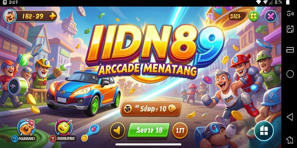 Tangkapan layar IDN89 menunjukkan aksi penuh warna dan seru dalam gameplay Arcade.