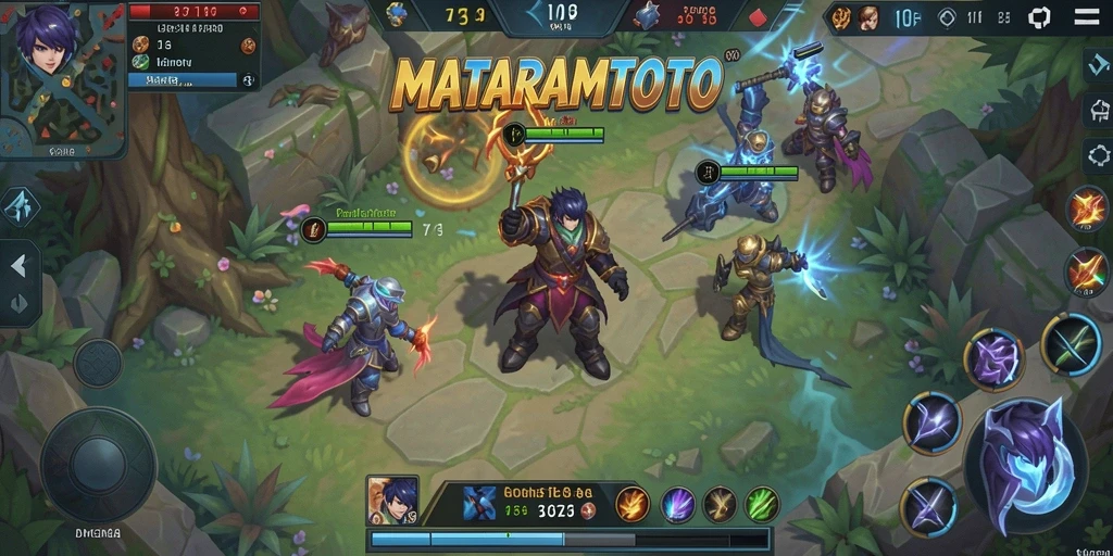 Tangkapan layar permainan MOBA yang menegangkan dalam MATARAMTOTO.