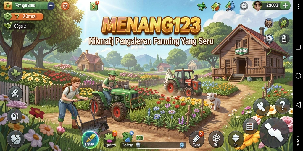 Gameplay seru bertani dengan berbagai tanaman dan hewan.