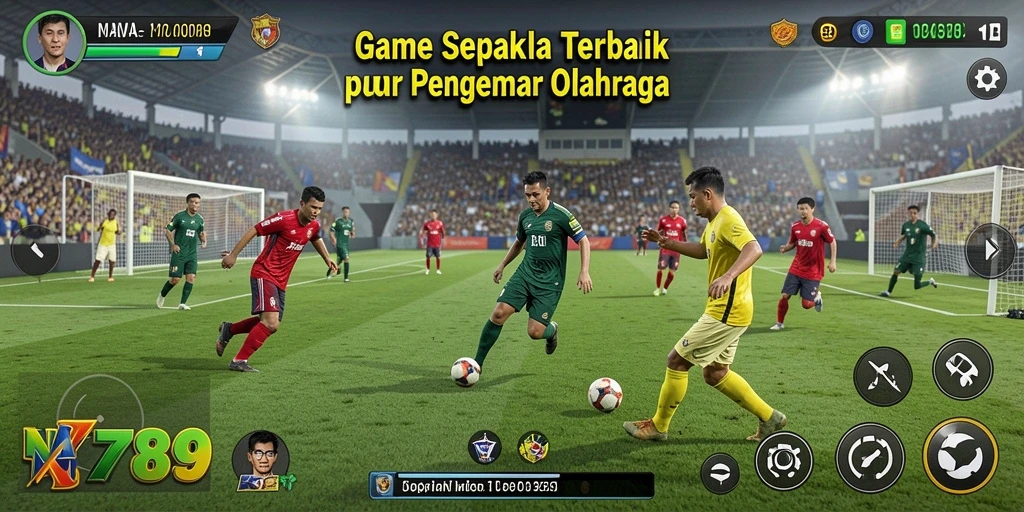 Screenshot NAGA789 menampilkan aksi mendebarkan dalam permainan sepak bola.