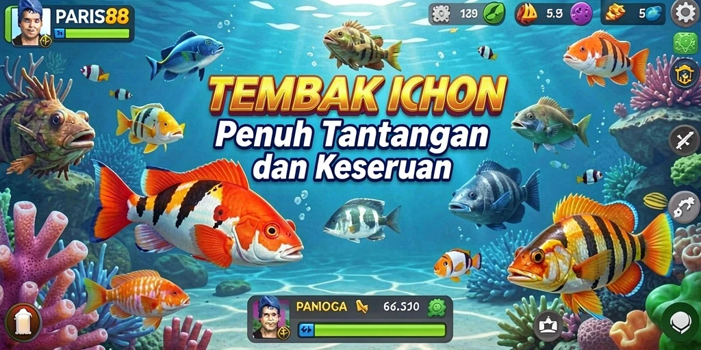 Tampilan seru dari gameplay Tembak Ikan di PARIS88.