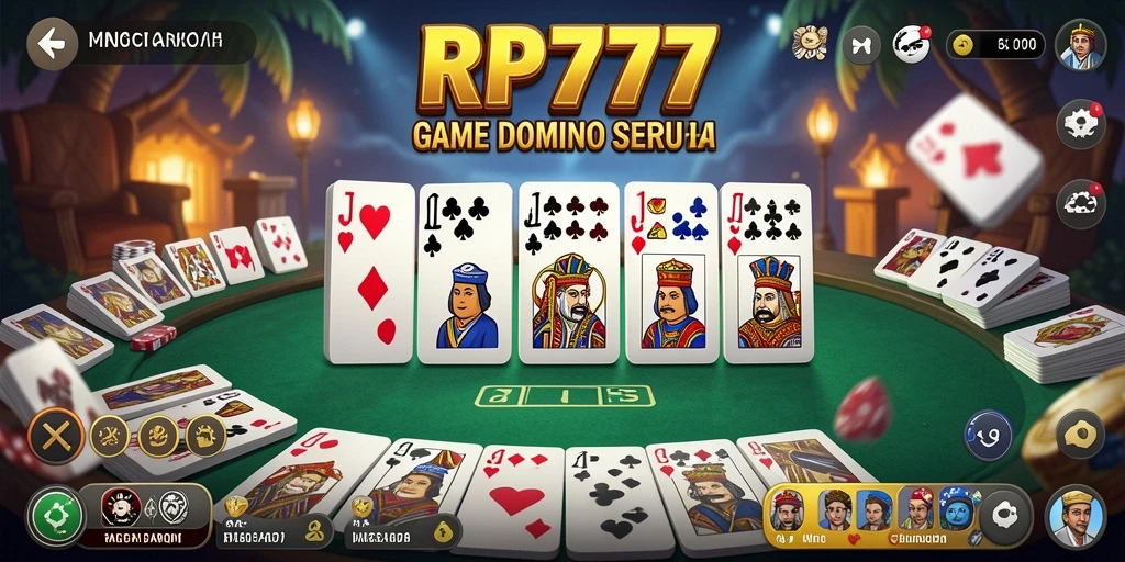 Screenshot gameplay RP777 yang menunjukkan suasana permainan Domino.