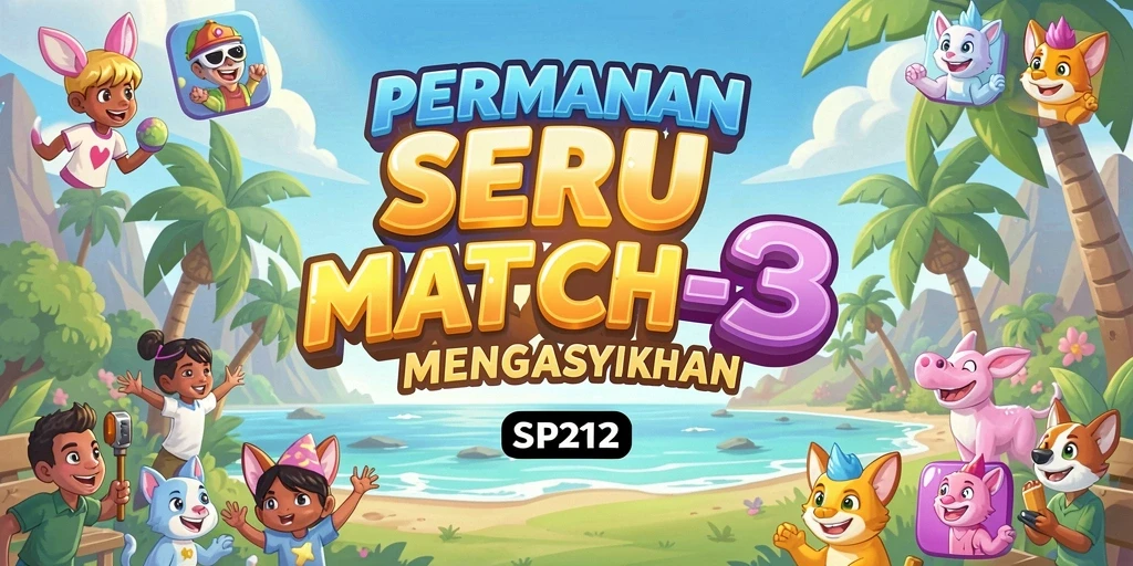 Gameplay Match-3 SP212 yang penuh warna dan menantang.