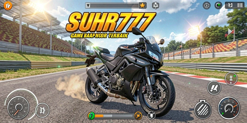 Tampilan gameplay balapan motor yang mendebarkan dalam SUHU777.